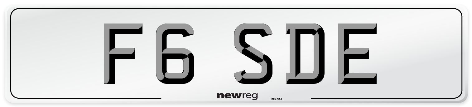 F6 SDE Number Plate from New Reg